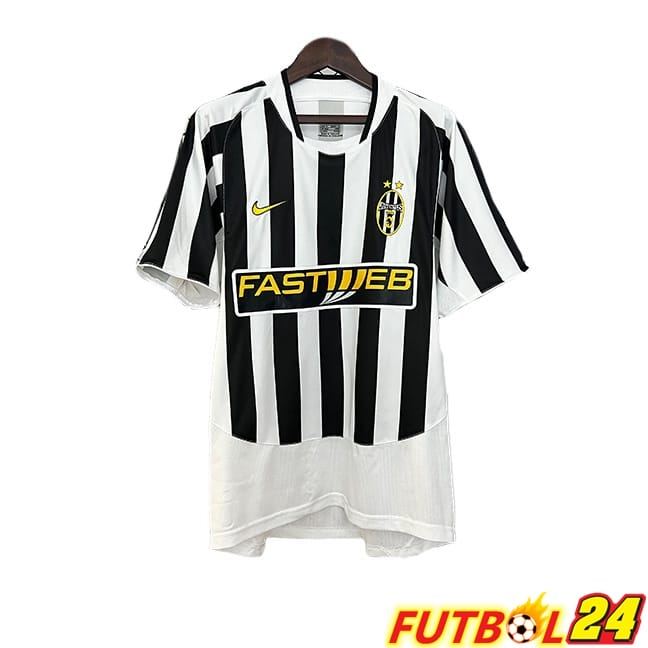 Camisetas De Futbol Juventus Retro Primera Negro Blanco 2003-2004