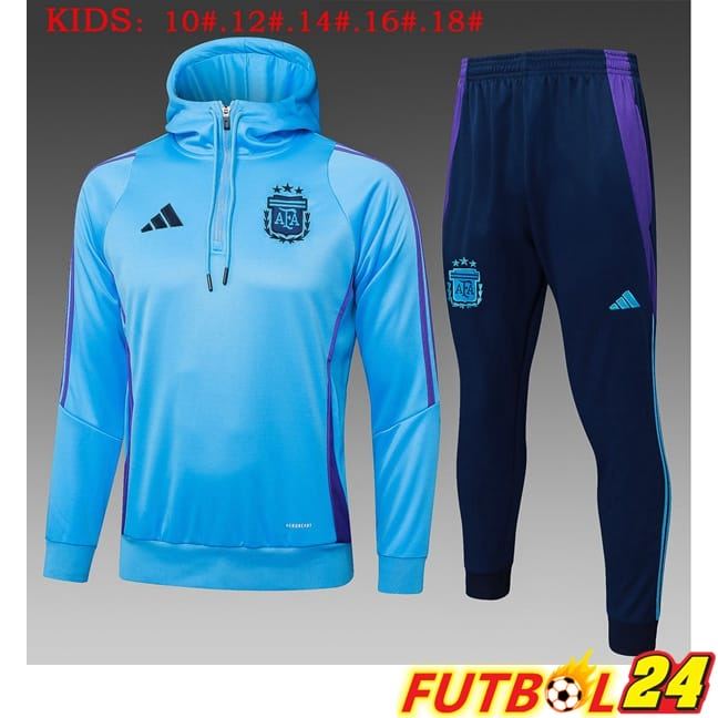Chaqueta Con Capucha Chandal Futbol Argentina Ninos Azul 2025/2026