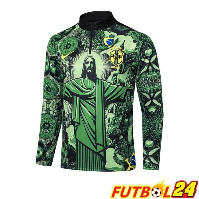 Sudadera De Entrenamiento Brasil Verde Negro 2025/2026