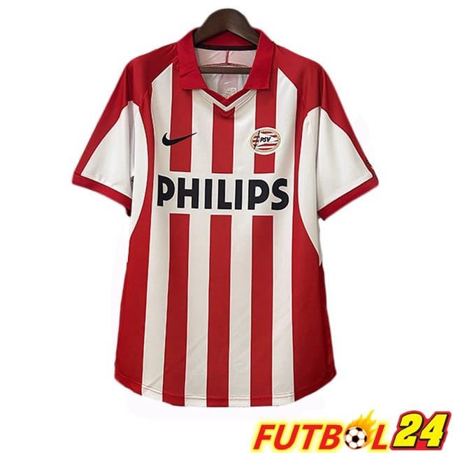 Camisetas De Futbol PSV Eindhoven Retro Primera Rojo Blanco 2000-2001