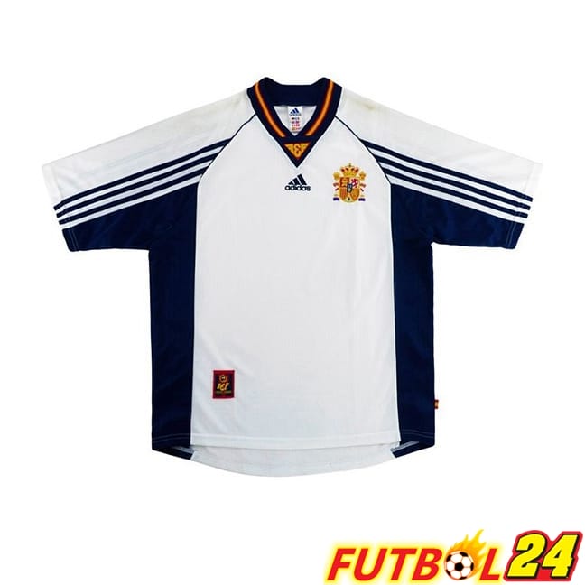 Camisetas De Futbol España Retro Segunda Blanco 1998