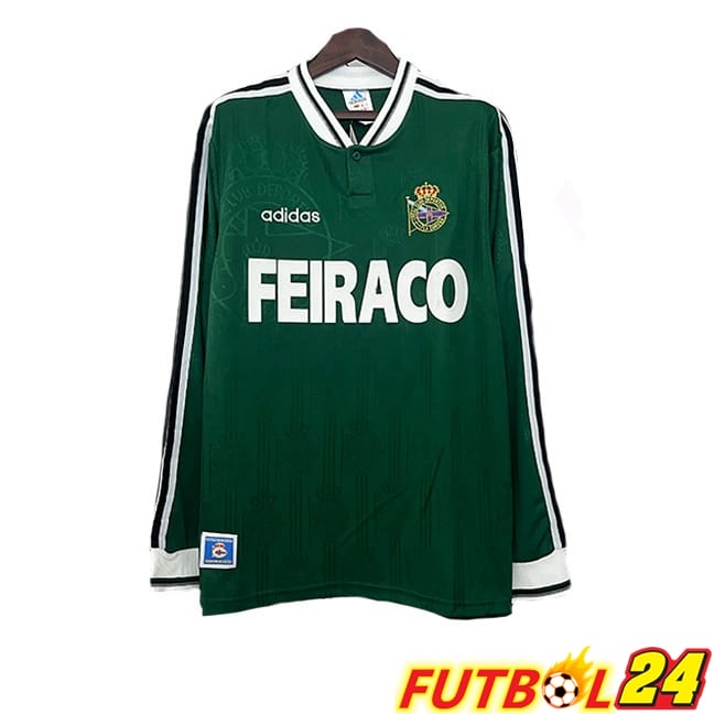 Camisetas De Futbol Deportivo de La Coruna Retro Segunda Manga Larga Verde 1999-2000