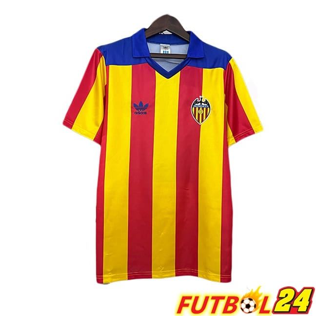 Camisetas De Futbol Valencia CF Retro Primera Rojo Amarillo 1980-1982