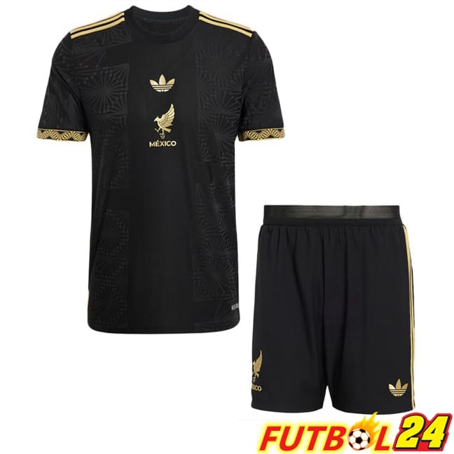 Camiseta Nacional México Ninos Negro Amarillo 2025/2026