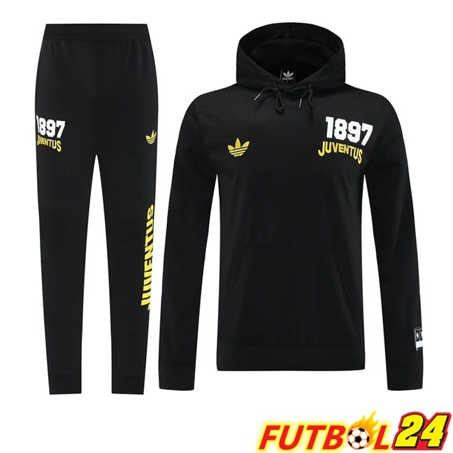 Chandal Futbol - Sudadera Con Capucha Juventus Negro 2025/2026