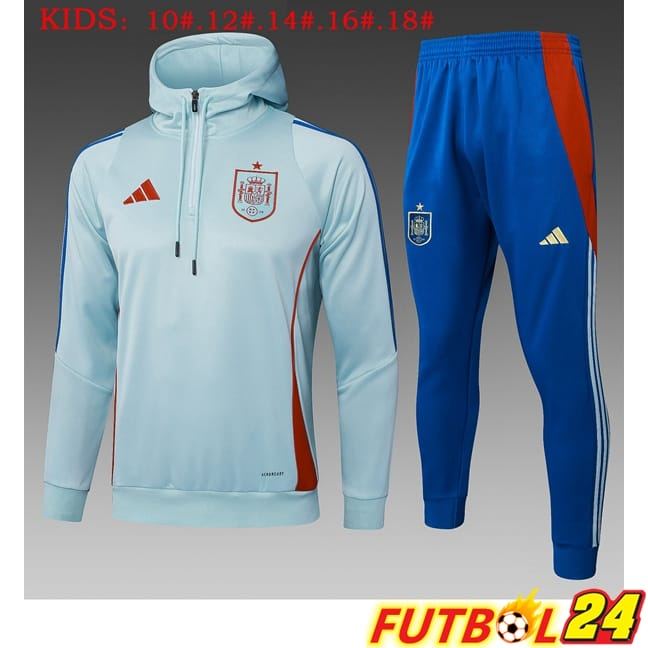 Chaqueta Con Capucha Chandal Futbol España Ninos Verde 2025/2026