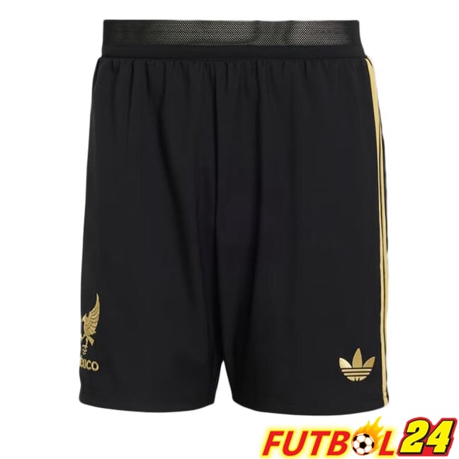 Cortos de Futbol México Negro Amarillo 2025/2026