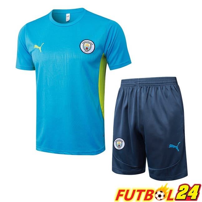 Camiseta Entrenamiento Manchester City + Cortos Azul 2025/2026