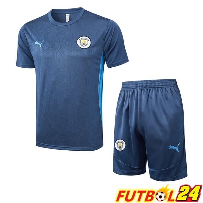 Camiseta Entrenamiento Manchester City + Cortos Azul Real 2025/2026