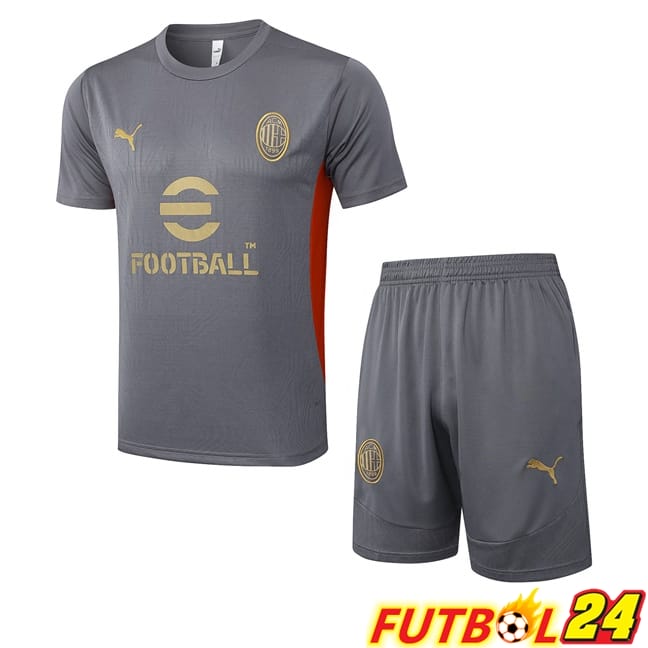 Camiseta Entrenamiento AC Milan + Cortos Gris 2025/2026