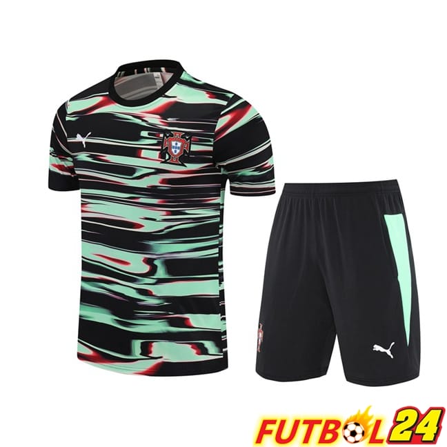 Camiseta Entrenamiento Portugal + Cortos Negro Verde 2025/2026