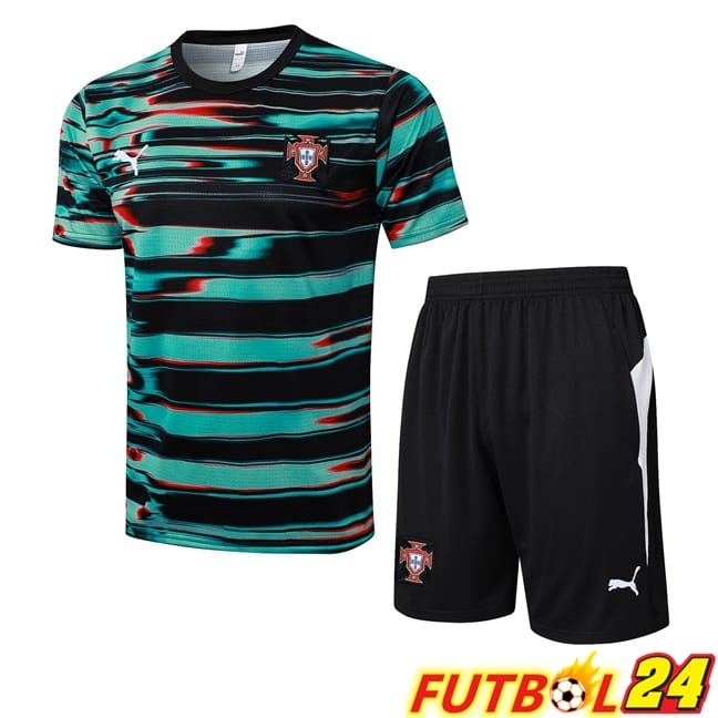 Camiseta Entrenamiento Portugal + Cortos Negro Verde 2025/2026