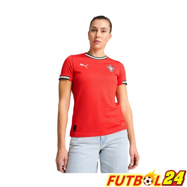 Camiseta Nacional Portugal Mujer Primera Rojo 2025/2026