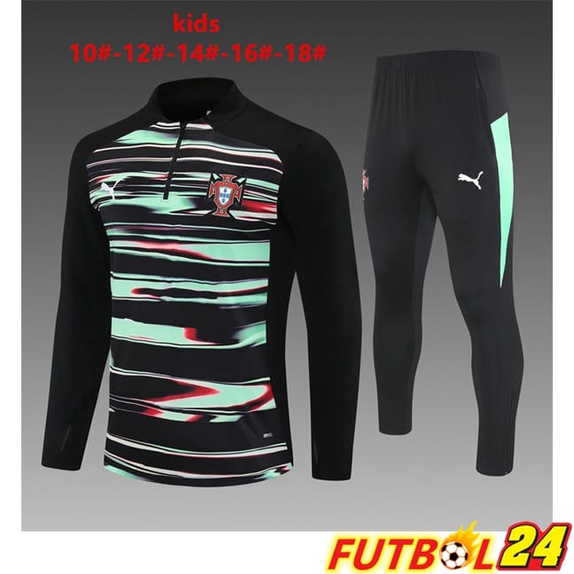 Chandal Equipos De Futbol Portugal Ninos Negro Verde 2025/2026
