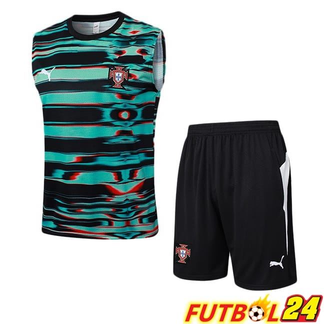 Chalecos De Futbol Portugal + Cortos Negro Verde 2025/2026