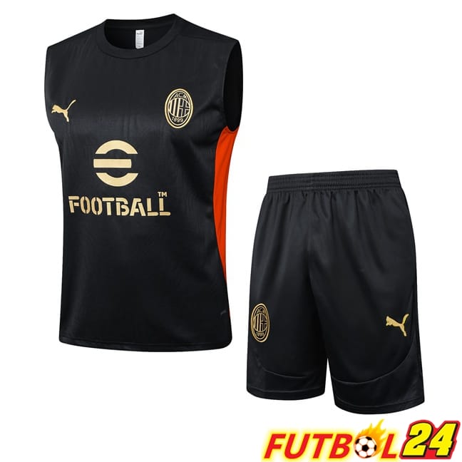 Chalecos De Futbol AC Milan + Cortos Negro 2025/2026
