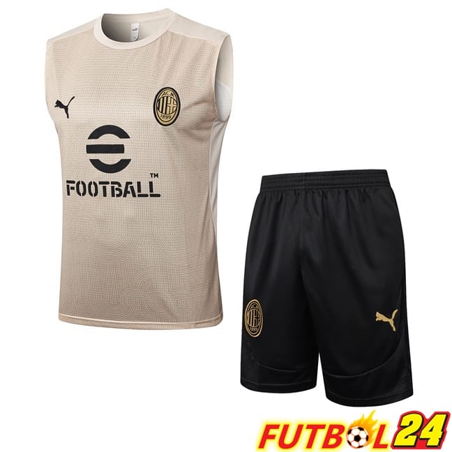 Chalecos De Futbol AC Milan + Cortos Amarillo 2025/2026