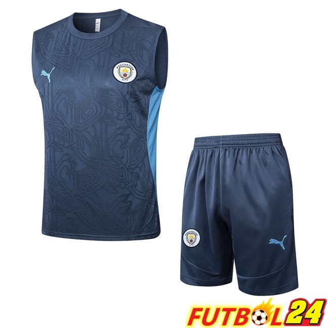 Chalecos De Futbol Manchester City + Cortos Azul 2025/2026