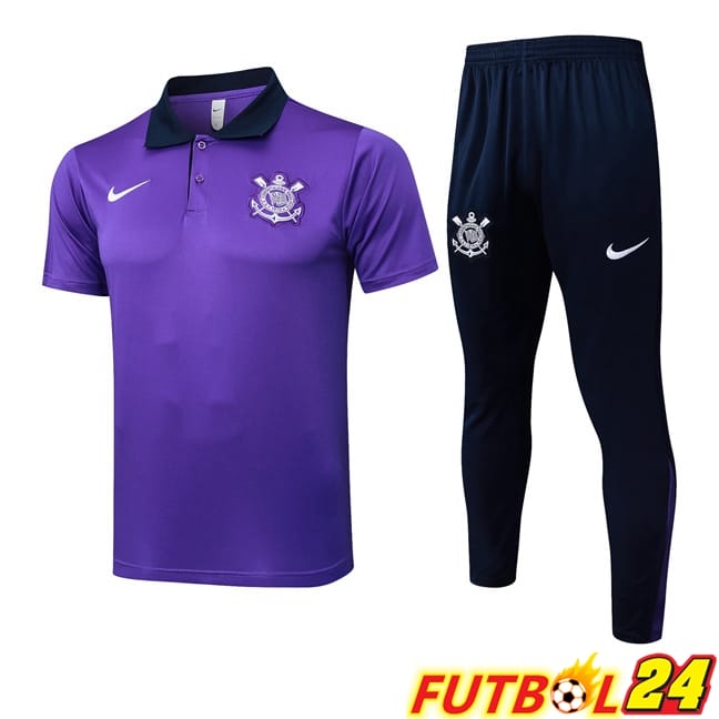 Camiseta Polo Corinthians + Pantalones Púrpura 2025/2026