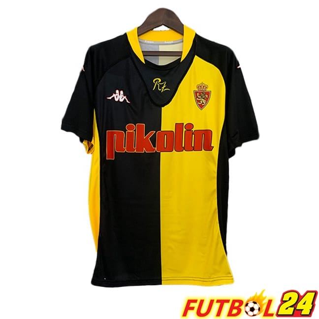 Camisetas De Futbol Real Zaragoza Retro Segunda Amarillo Negro 2001-2002