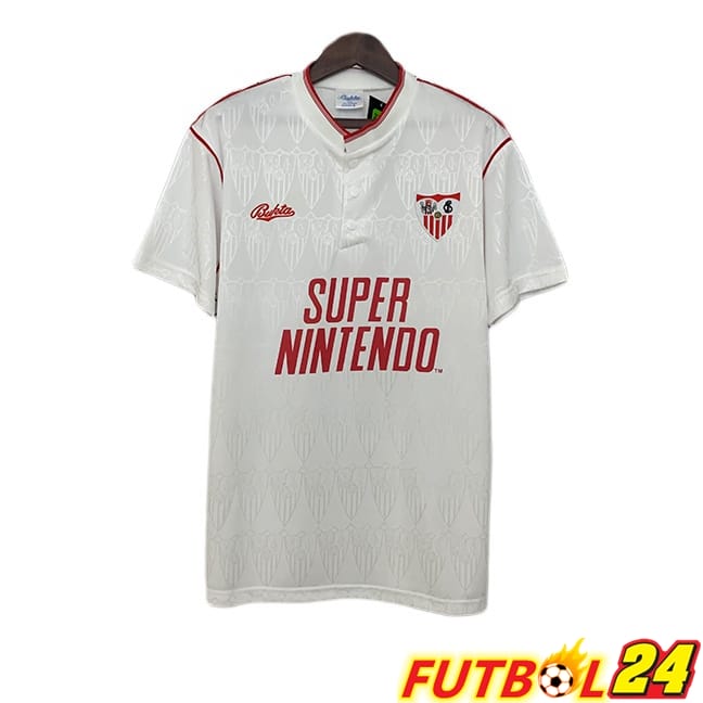 Camisetas De Futbol Sevilla FC Retro Primera Blanco 1991-1992
