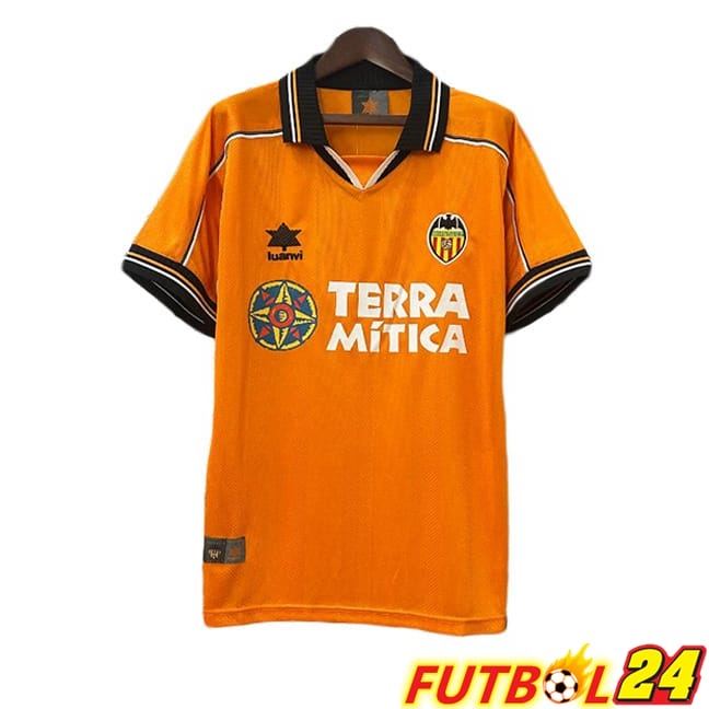 Camisetas De Futbol Valencia CF Retro Segunda Naranja 1999-2000