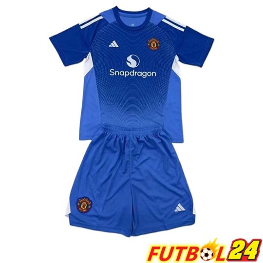 Camisetas De Futbol Manchester United Ninos Portero Azul 2025/2026