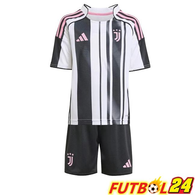 Camisetas De Futbol Juventus Ninos Primera Negro Blanco 2025/2026