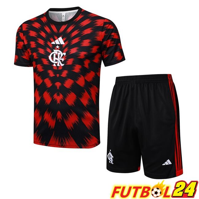 Camiseta Entrenamiento Flamengo + Cortos Rojo Negro 2025/2026