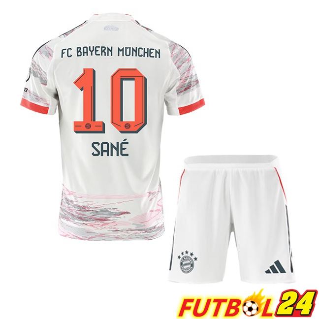 Camisetas De Futbol Bayern Munich (Sané 10) Ninos Segunda Blanco 2025/2026