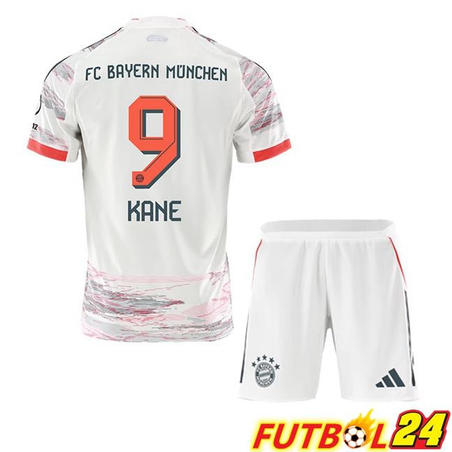 Camisetas De Futbol Bayern Munich (Kane 9) Ninos Segunda Blanco 2025/2026