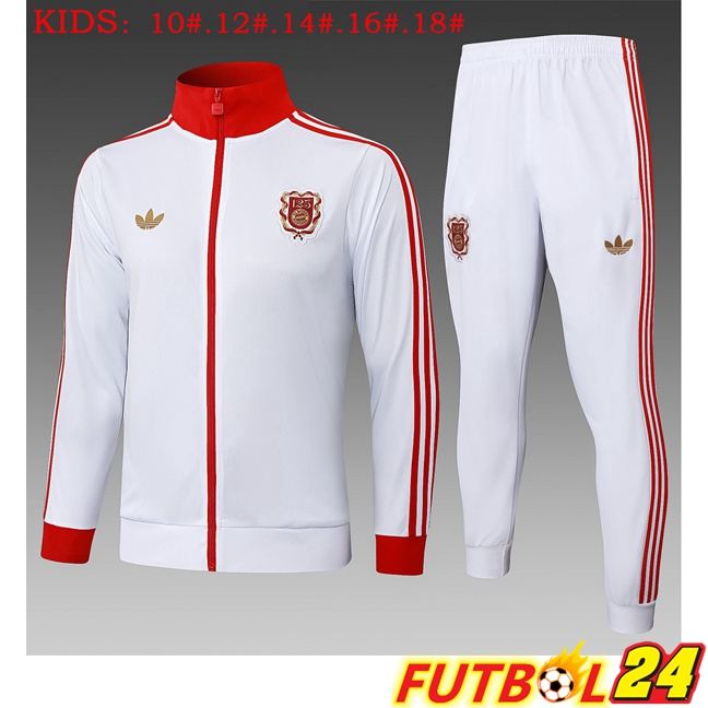 Chandal Equipos De Futbol - Chaqueta Bayern Munich Ninos Blanco 2025/2026