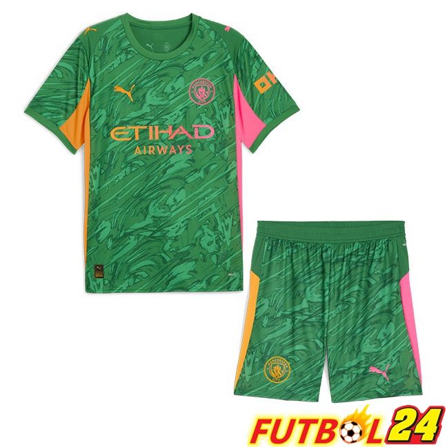 Camisetas De Futbol Manchester City Ninos Portero Verde 2025/2026
