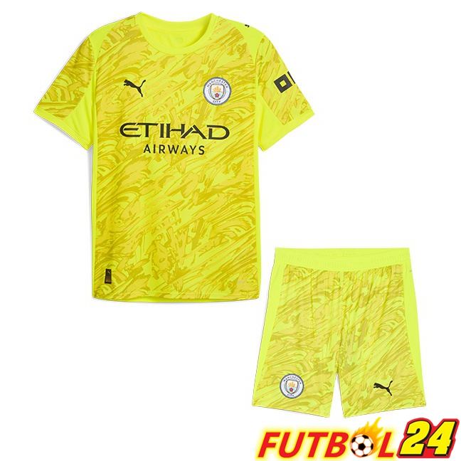 Camisetas De Futbol Manchester City Ninos Portero Amarillo 2025/2026