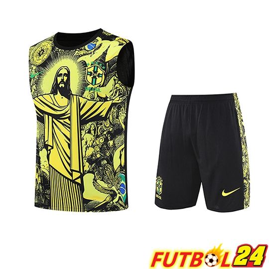 Chalecos De Futbol Brasil Ninos Amarillo/Negro 2025/2026