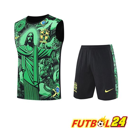 Chalecos De Futbol Brasil Ninos Verde/Negro 2025/2026