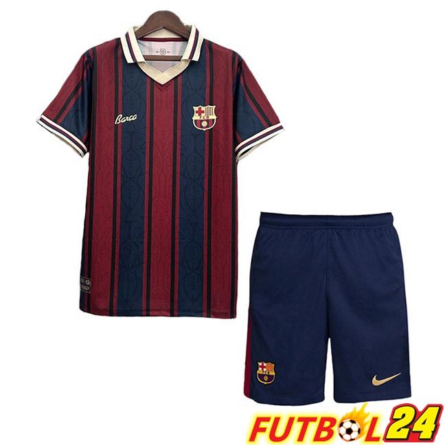 Camisetas De Futbol FC Barcelona Ninos Edición 125 Aniversario Azul Real Rojo