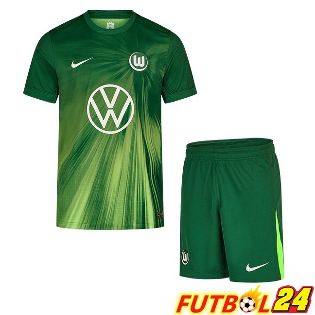 Camisetas De Futbol Vfl Wolfsburg Ninos Primera Verde 2025/2026