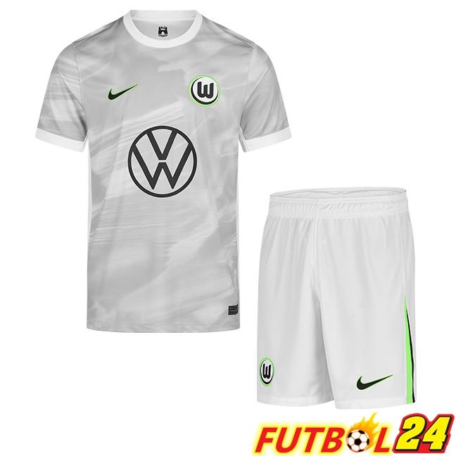 Camisetas De Futbol Vfl Wolfsburg Ninos Segunda Gris 2025/2026