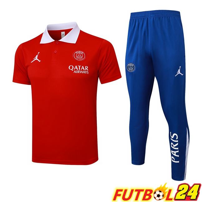 Camiseta Polo Jordan Paris PSG + Pantalones Rojo 2025/2026