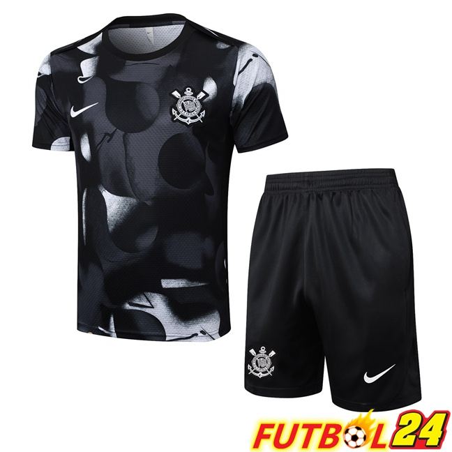 Camiseta Entrenamiento Corinthians + Cortos Negro 2025/2026