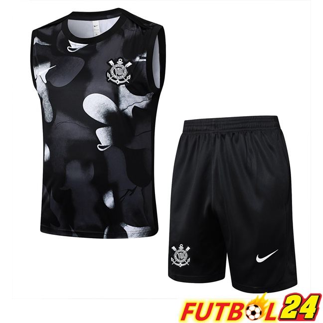 Chalecos De Futbol Corinthians + Cortos Negro 2025/2026