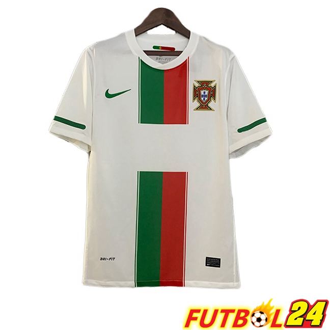 Camisetas De Futbol Portugal Retro Segunda Blanco Rojo Verde 2010