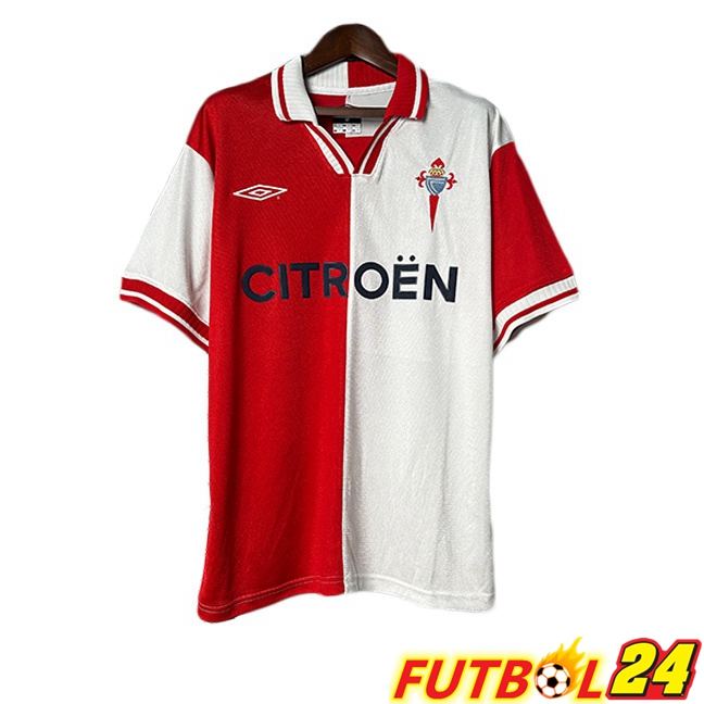 Camisetas De Futbol Celta Vigo Retro Segunda Blanco Rojo 2001-2002