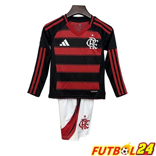 Camisetas De Futbol Flamengo Ninos Manga Larga Primera 2025/2026