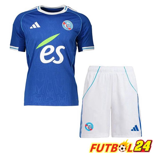 Camisetas De Futbol RC Strasbourg Alsace Ninos Primera Azul 2025/2026