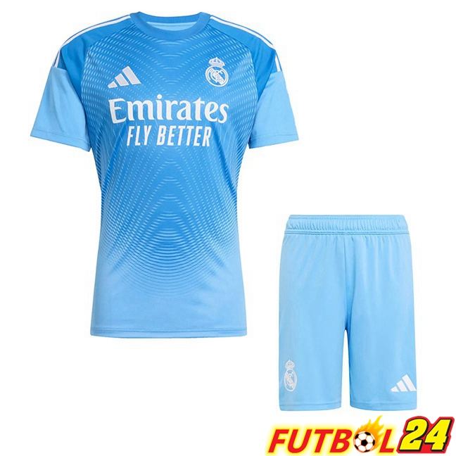 Camisetas De Futbol Real Madrid Ninos Portero Azul 2025/2026