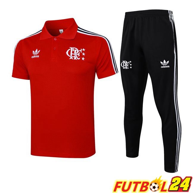 Camiseta Polo Flamengo + Pantalones Rojo 2025/2026