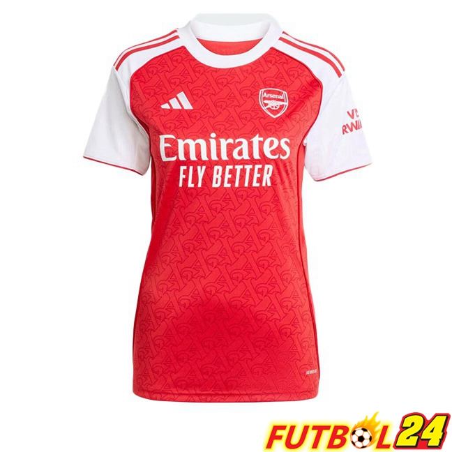 Camisetas De Futbol Arsenal Mujer Primera Rojo Blanco 2025/2026