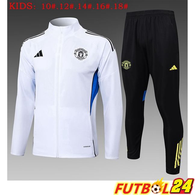 Chandal Equipos De Futbol - Chaqueta Manchester United Ninos Blanco 2025/2026